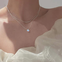 WALLA Double Love Heart Moonstone Necklace